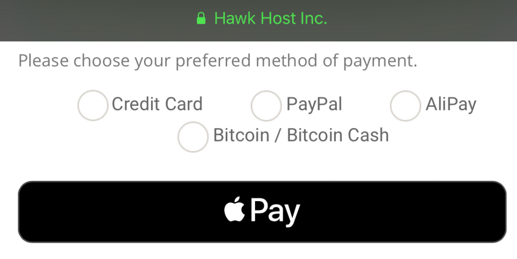 Hawk Host & Apple Pay!